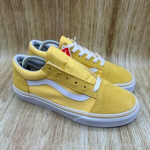 Vans Old Skool Womens Size 6.5 Yellow White Suede Canvas Low Top Skate Shoes NEW